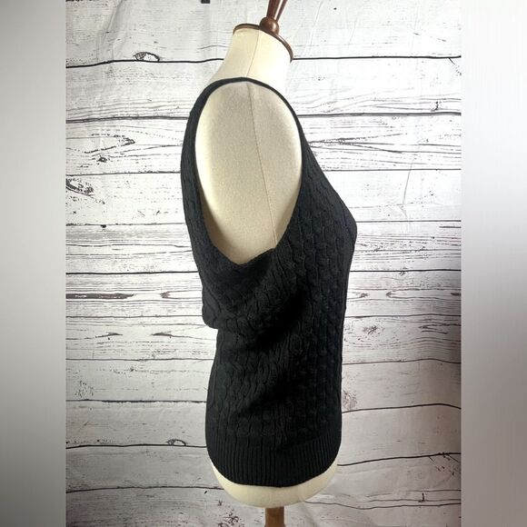 Women’s Black Sweater Tank Top - Picture 2 of 6